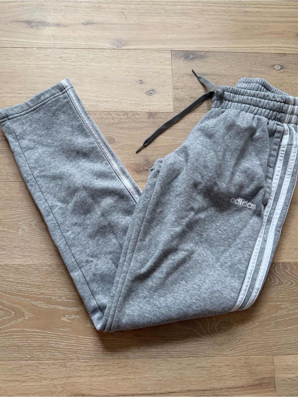 Adidas Gray Fleece 3-Stripe Sweatpants Joggers XS